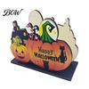 Seasonal Home Accents Halloween Wooden Napkin Holder, Ghost Pumpkin Decorative Tabletop Tissue Dispenser, Gift for Paper Storage Organizer Holiday