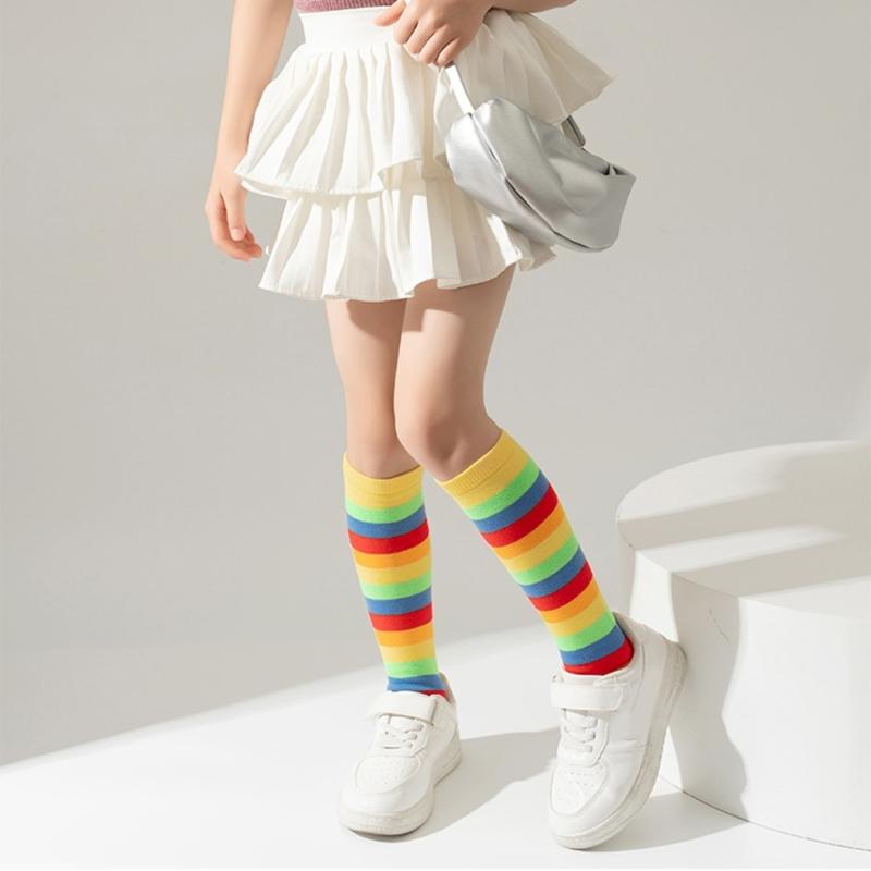 Children's Fashionable Socks Knee High Socks Combed Cotton Multifunction In Tube Socks for School and Parties Show