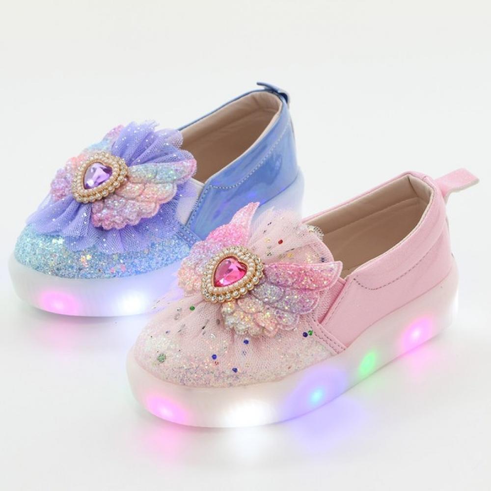 Levisfoot Merryem Angel Heart Kids Led Slip On