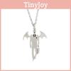 Halloween Vampire Mythology Pendant Necklace With Wing Motif For Costume Accessory