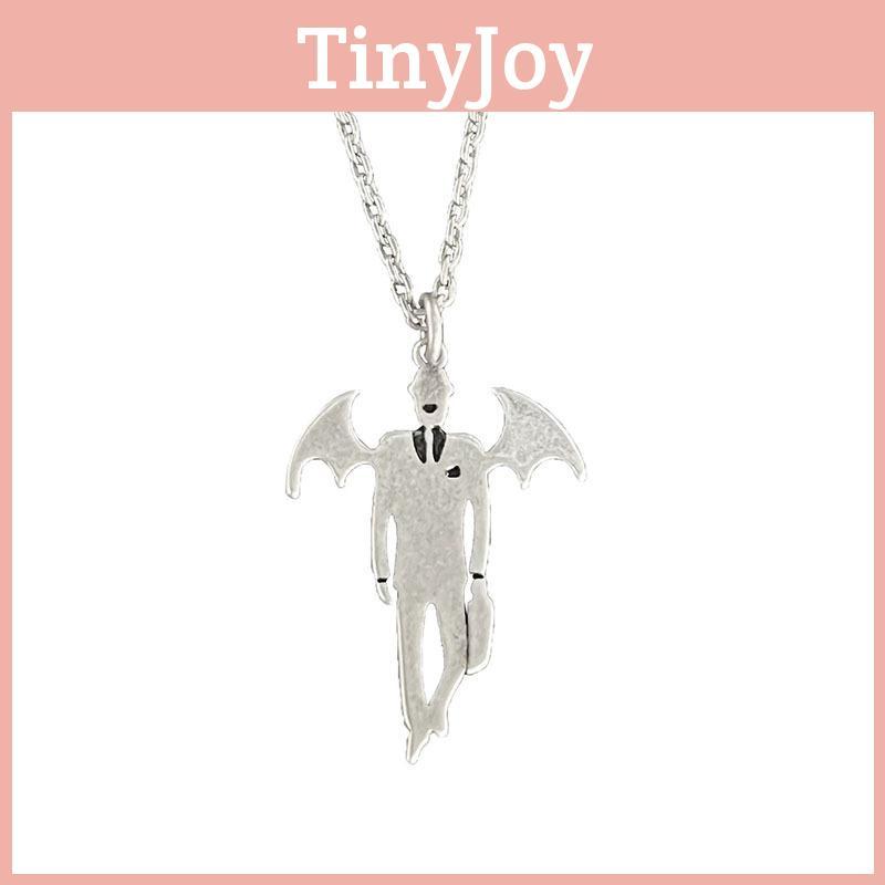 Halloween Vampire Mythology Pendant Necklace With Wing Motif For Costume Accessory