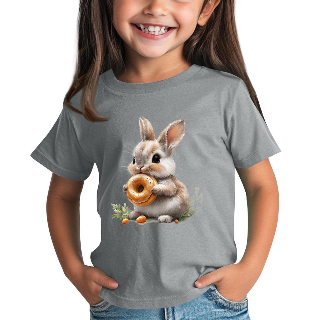 Детская футболка с коротким рукавом и принтом животных, повседневный топ