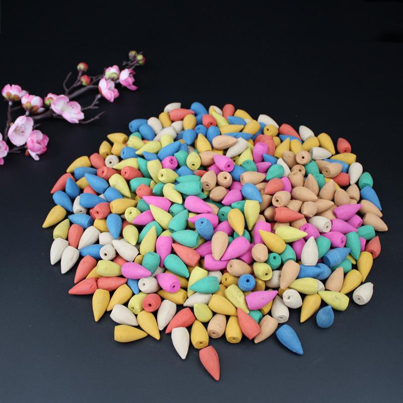 60Pcs Natural Tower Incense Sandalwood Air Purifying Backflow Incense Cones