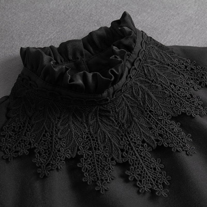 Fashion White Fake Collar Women Detachable Collars Black Woman False Collar Lace Removable Half Shirts Tie Top Collars Decor