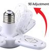 LED Fan Light Bulb E27 220V 28W Smart Remote Control Lighting Lamp Timing Function For Living Room Bedroom Garage