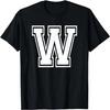 Футболка с монограммой из varsity-алфавита, инициалом имени W