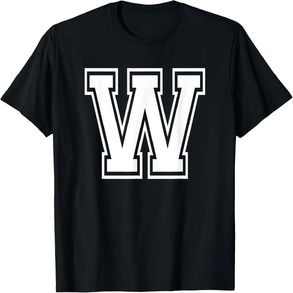 Футболка с монограммой из varsity-алфавита, инициалом имени W
