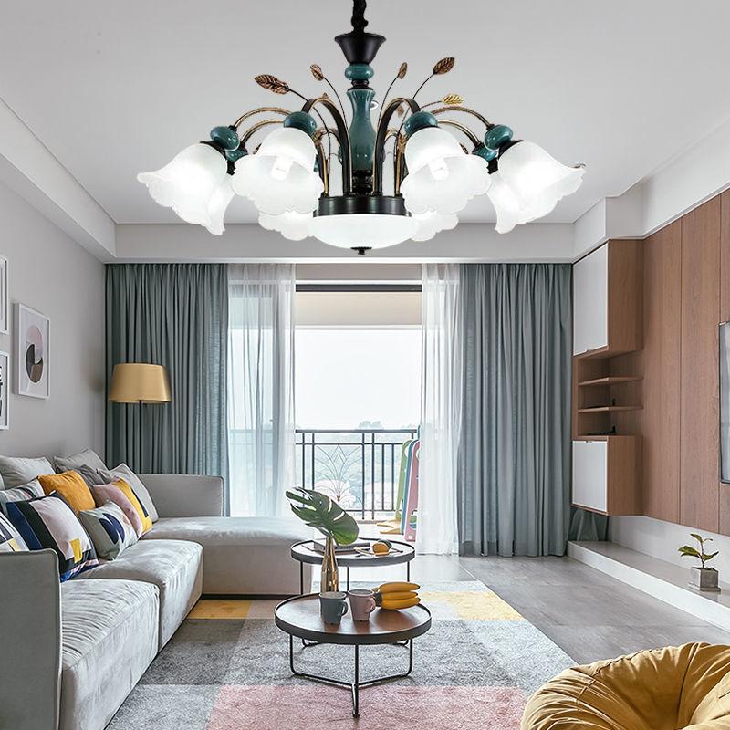 Свет для гостиной, роскошная керамическая люстра, современный минималистичный потолочный светильник для спальни, ресторана, чистое красное освещение