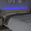 LED Headboard Cream 163x16x78 88 cm Fabric
