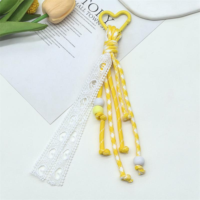 Креативная серия конфетных цветов Кружевная лента Плетеный шнурок Miu Style Альпинистская веревка Брелок для ключей автомобиля Подвеска для сумки