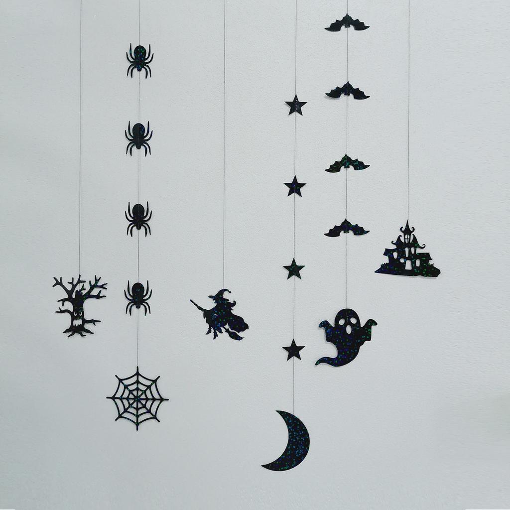6pcs Halloween Hang Ornaments Scary Spider Witch Ghost Bat Pendant Ornament for Halloween Decor Festival Party Bar Home Decor