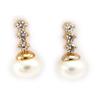Les Trésors De Lily [K5149] - Gold Plated Earrings 'Sissi' White Gold - 15x8 Mm