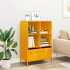 VidaXL Buffet haut jaune moutarde 68x39x103,5 cm acier, armoire à livres, armoire à livres moderne, étagère à livres, 851385