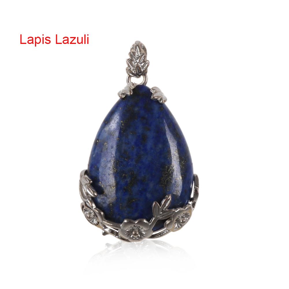 Хрустальный Камень Капля Воды Драгоценный Камень Ожерелья Подвески Аметист Агат Опал Бирюза Натуральный Кварц