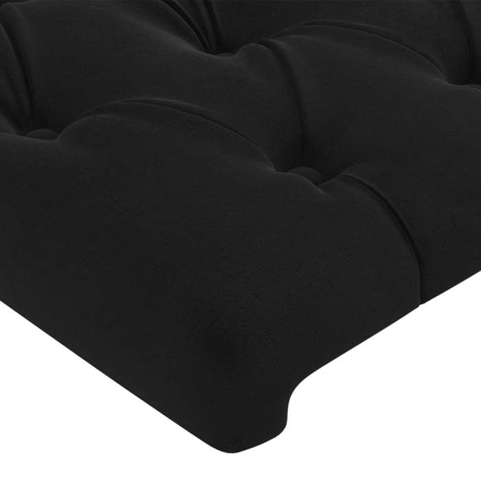 Tête de lit - Maison Exclusive - Velours noir - 90 x 7 x 118/128 cm réglable - Pieds bois stables