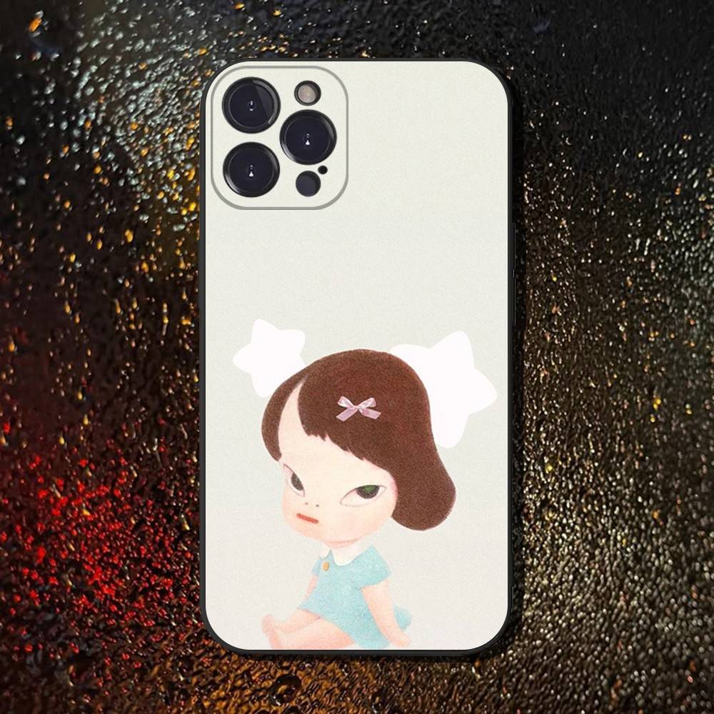 Милый Чехол для Телефона Y-Yoshitomo Nara Для iPhone 6,17,16,15,14,13,12,11 Plus,Pro Max,XS,X,XR,SE,Mini,8,7,Черный Мягкий Силиконовый Чехол