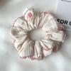 French Sweet Lace Trim Fabric Scrunchies Ponytail Holder Hair Ties Flower Elastic Hair Rope For Women Girls Hair Accessories