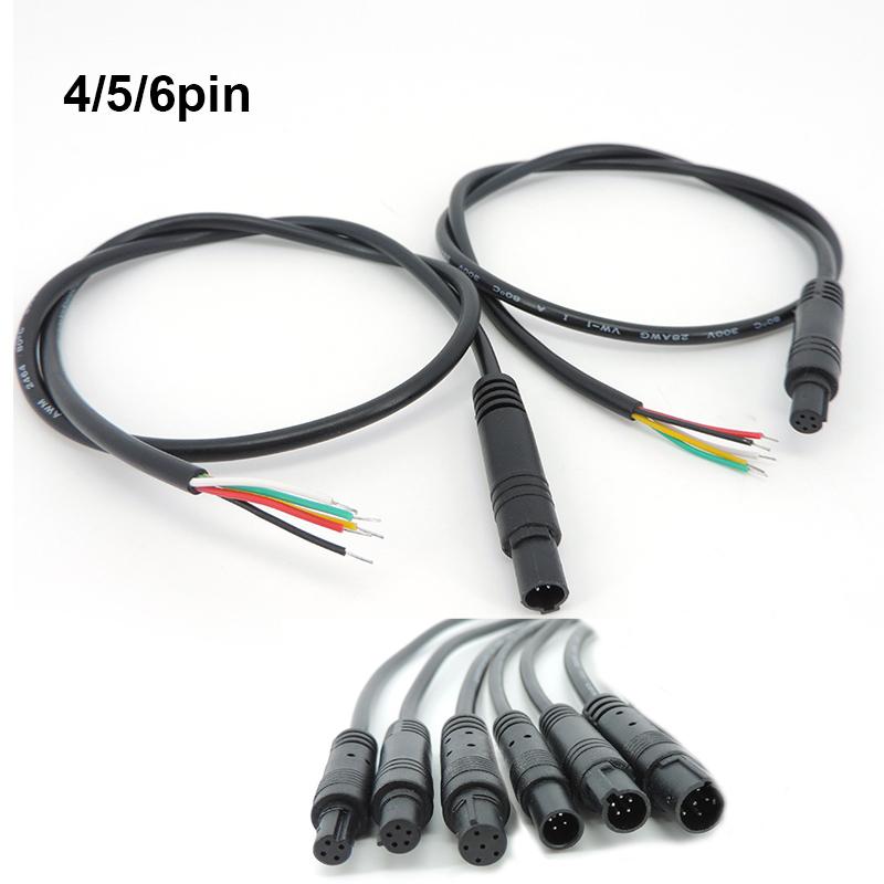 DIY 4Pin 5Pin 6Pin Jack Car DVR Camera Extension Cable HD Monitor Vehicle Rear View/Back Up Camera Wire Male Female Plug Cord