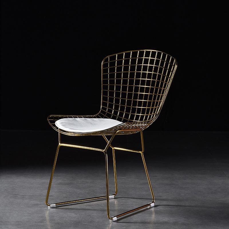 Nordic Net Red Chair Backrest Simple Makeup Computer Desk Chair Hollow Barbed Wire Ins Iron Art Home Dining Chair