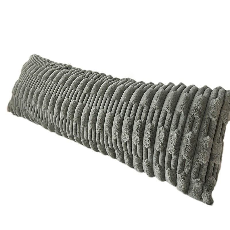 Плюшевая наволочка на длинную подушку из искусственного кроличьего меха - Двусторонняя наволочка из молочного велюрового флиса