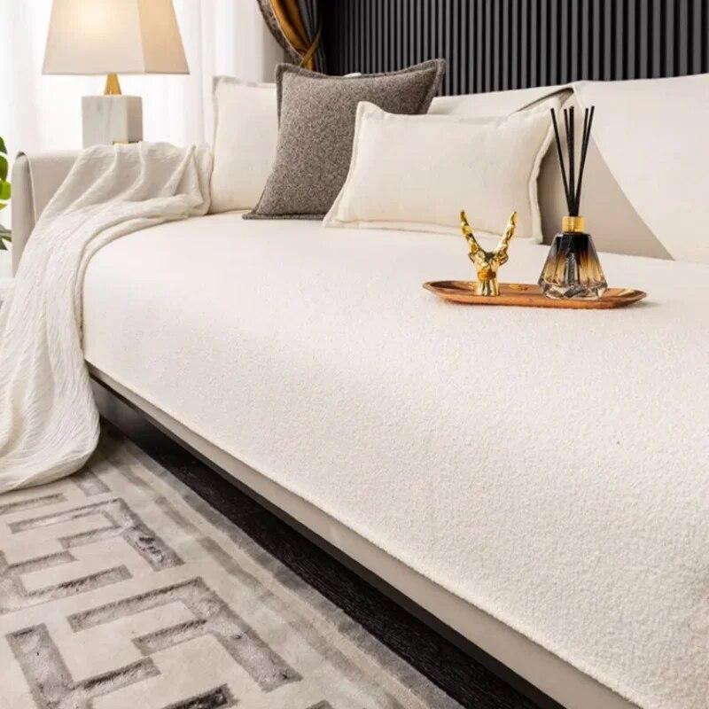 Luxurious  Cotton Linen Sofa Cushion Universall Seat Sofa Mat Anti-skid Couch Cover Modern  Linen Sofa Cover Backrest Towel