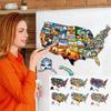 Магнитные наклейки-пазлы с изображением 50 штатов США, с тематикой путешествий . Магнитные наклейки-пазлы из ПВХ.