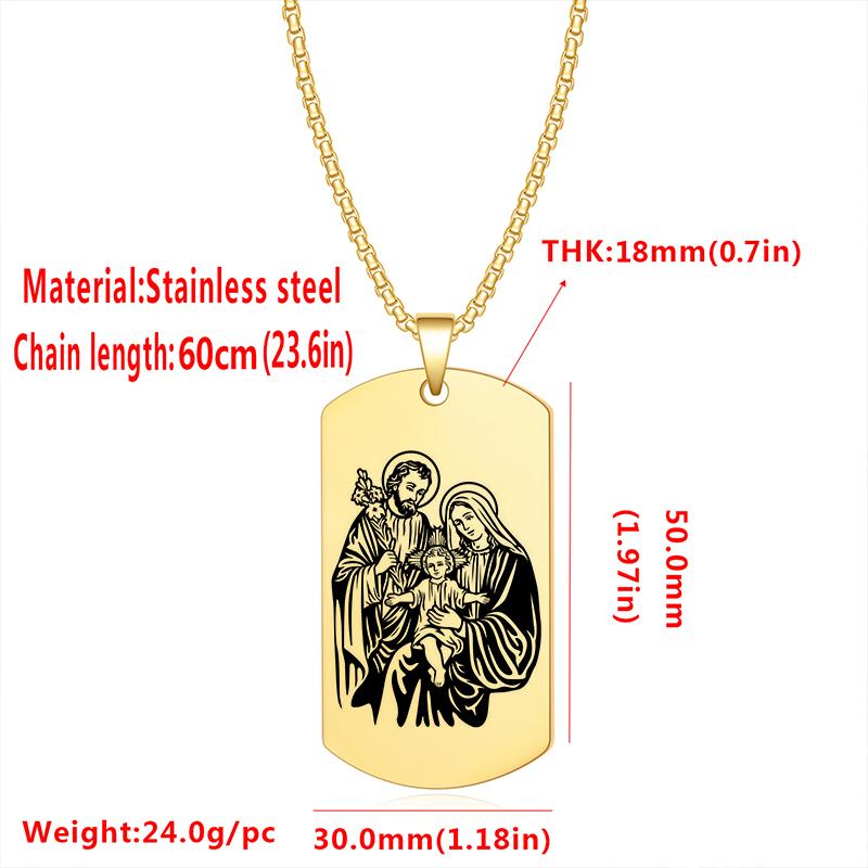 Модное ожерелье из нержавеющей стали для мужчин, серебряное ожерелье-цепочка, христианские украшения