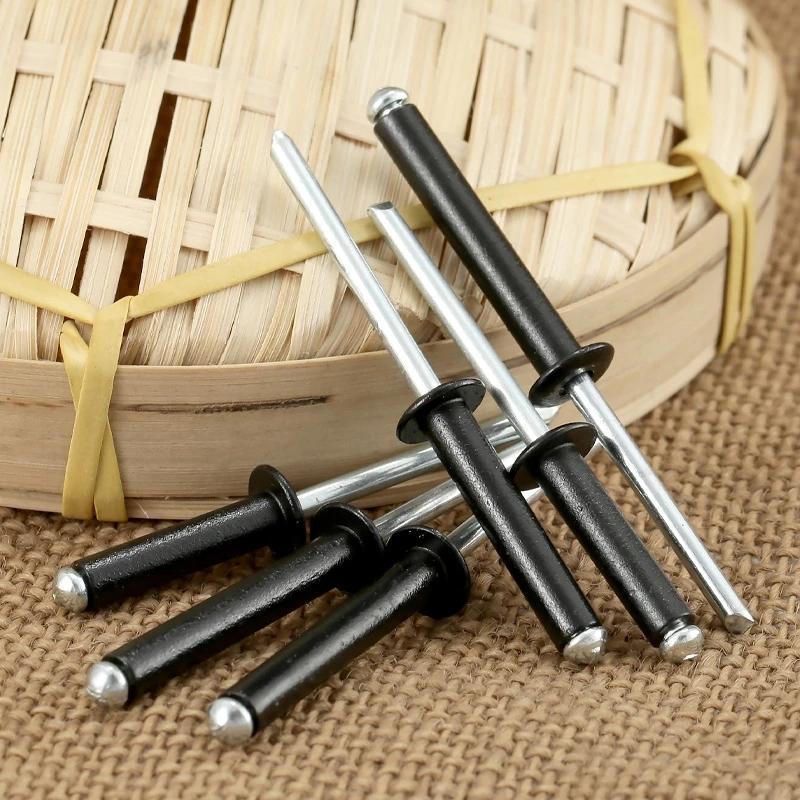 50 шт., алюминиевая заклепка, черная алюминиевая заклепка M2,4/3,2/4/5