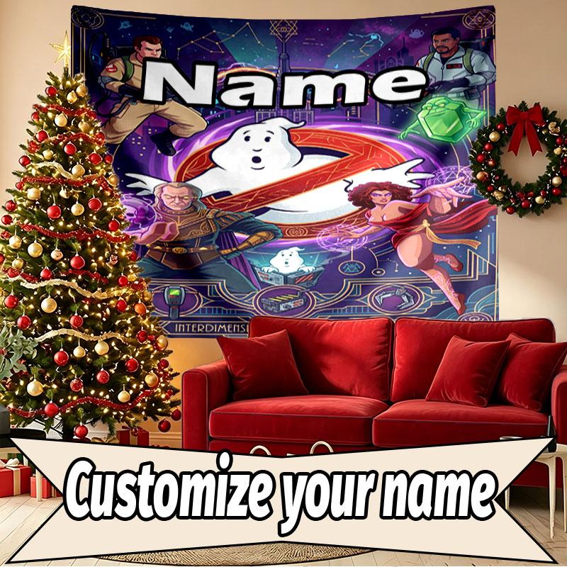 Custom Name Personalized Ghostbusters Print Tapestry, Wall Art Decor, Bedroom, Dorm, Apartment, LivingRoom, Party Backdrop, Gift for Birthday
