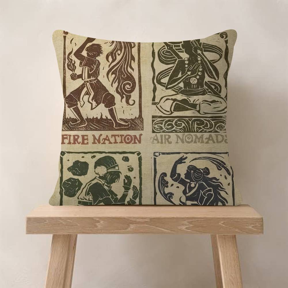 AvatarLast Airbender Wanted Retro Pillow Gift Home Office Decoration Bedroom Sofa Car Cushion Cover Case x