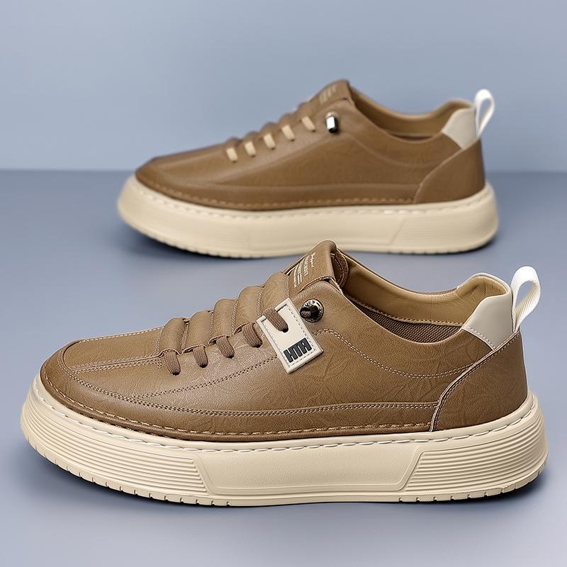 Модные мужские кожаные повседневные туфли на платформе, износостойкие, с толстой подошвой, оксфорды, универсальные, для активного отдыха и походов.