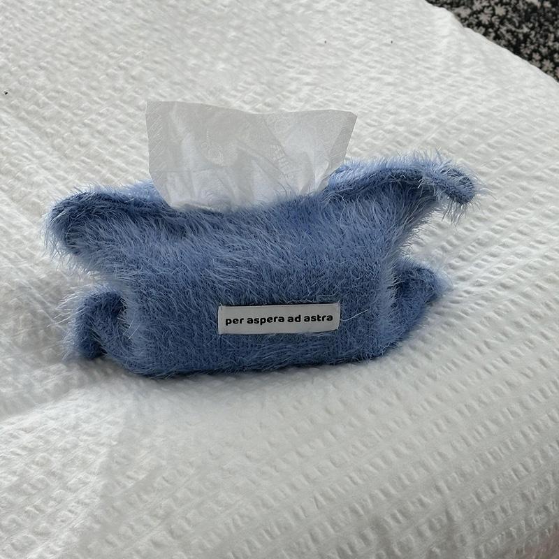 1 шт. Коробки для салфеток Хранение Плюшевая нить Скандинавский стиль Высокое качество Однотонный держатель Туалетная бумага Тканевый пакет