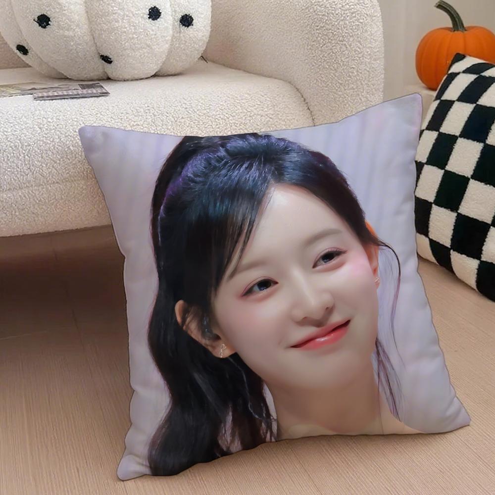 Talented Korean Beautiful Actress KKim Ji Won Cushion Cover Throw Pillow Cover Hidden Button Durable Polyester Chair Cushion