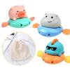 Lo&J KC Certified Same-day Shipping Tube Riding Pig Hippo Piggy Boat Water Gun Wind-up Toy Bath Play, Korean Bath Toys