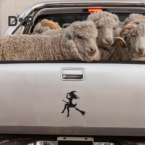 Хэллоуин ведьма автомобиль наклейка летающая метла устойчивая к атмосферным воздействиям самоклеящаяся авто внедорожник мотоцикл окно автомобиля украшение стены кузова девушки сделка автомобиль