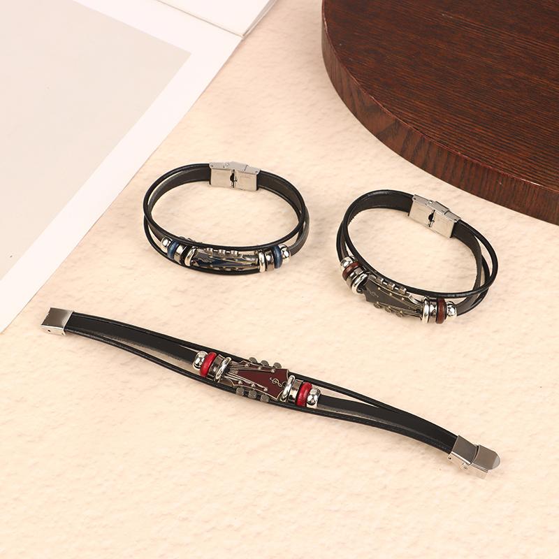 Ретро кожаный браслет-гитара мужской женский браслет-манжета музыкальный браслет для мужчин и женщин подарок любителям музыки