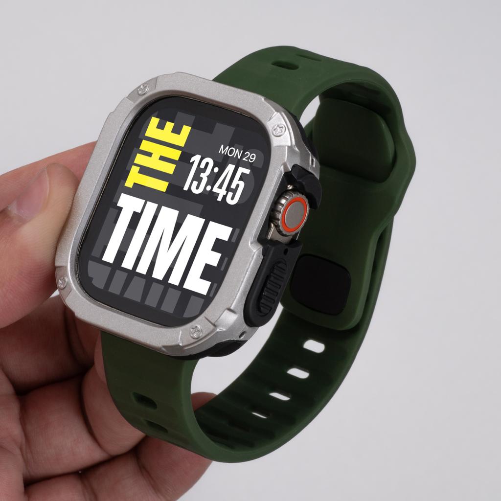 Чехол+Ремешок для Apple Watch Ultra 3/2 49мм 40/41 44/45 46мм Защитная крышка Силиконовый ремешок для Iwatch Серии 11 10 9 8 7 6 5 SE3