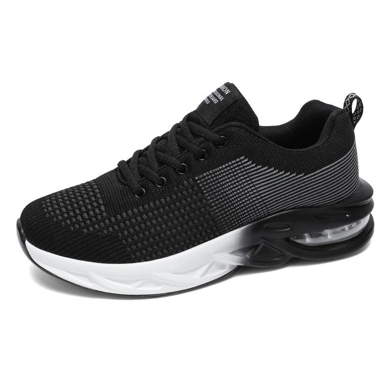 New Fly-woven Breathable Sneakers Air Cushion Shoes Sneakers Casual Net Shoes Shock-absorbing Running Shoes Men