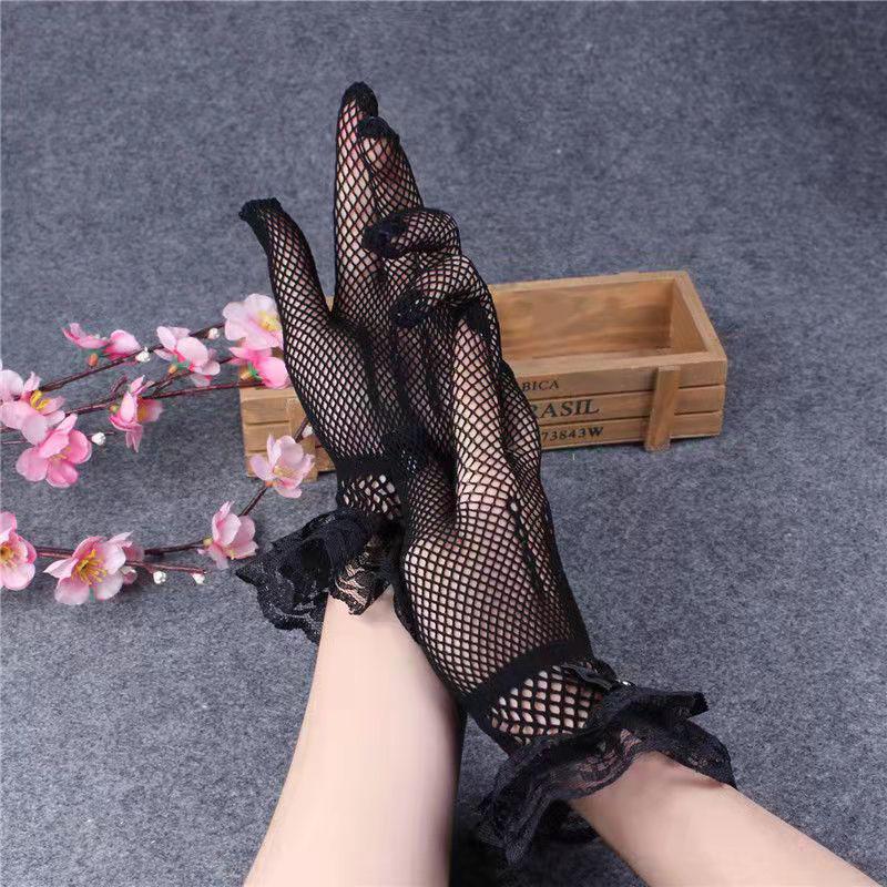 Ультратонкие солнцезащитные дышащие кружевные перчатки для невесты, свадебные этикетные сценические перчатки