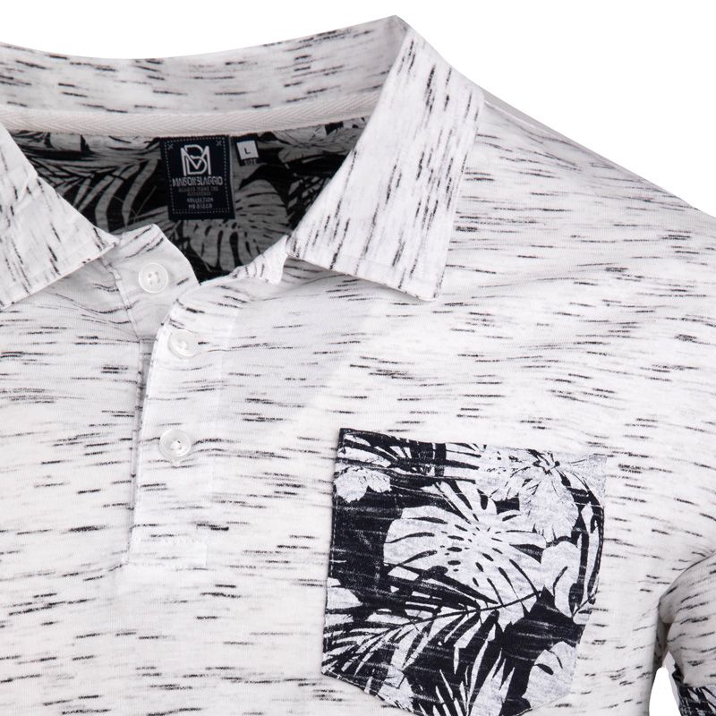 Мужская рубашка-поло с нагрудным карманом и принтом BLAGGIO