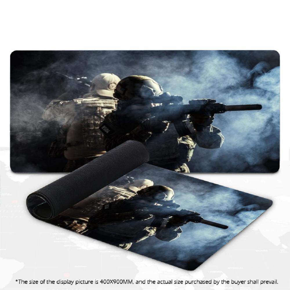 XXL Large Winter Snow Military Soldier Gaming Mouse Pad Tactical Desk Mat Non-Slip Rubber Keyboard Mat PC Gamer Office Desk Pad