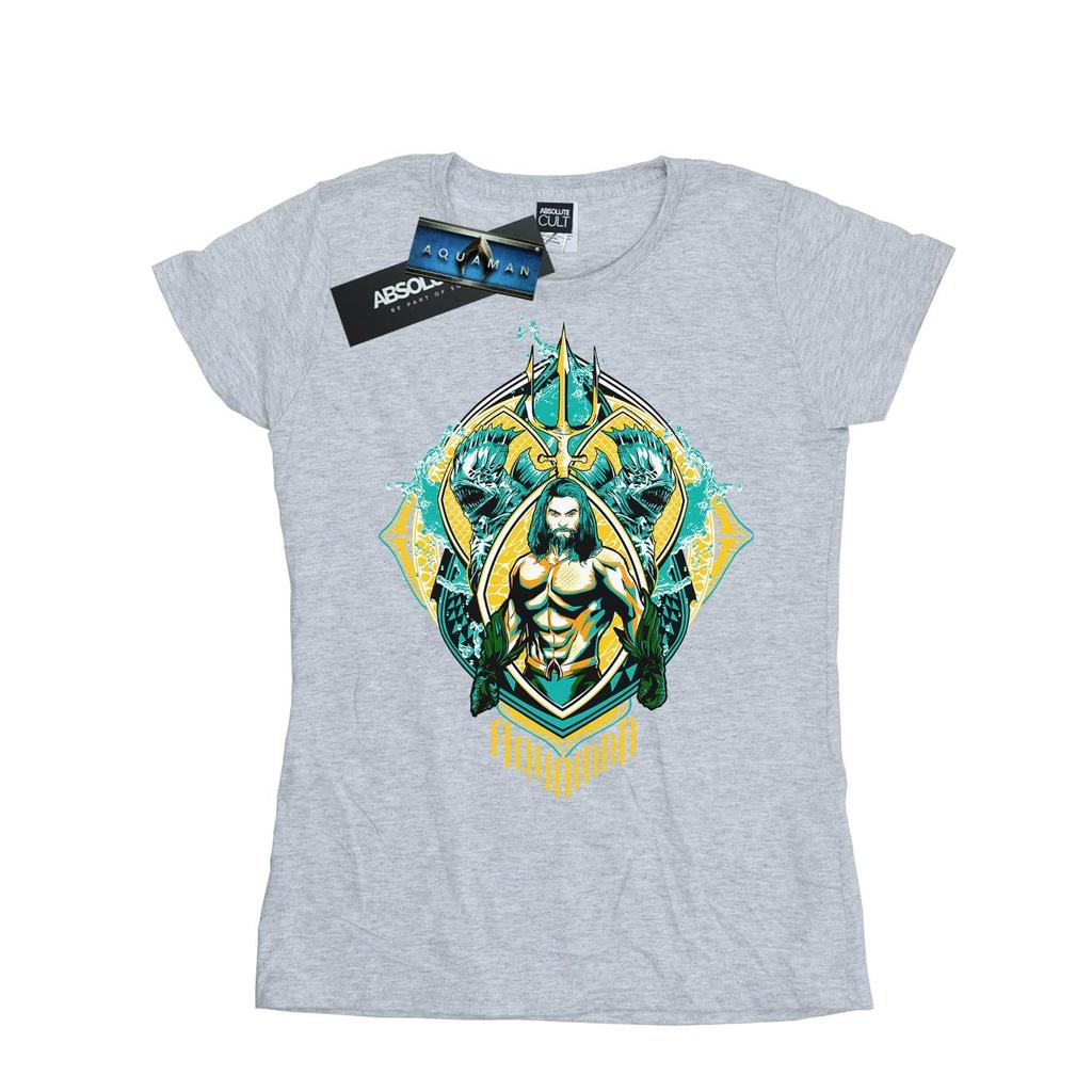 DC Comics Womens/Ladies Aquaman The Trench Crest Cotton T-Shirt