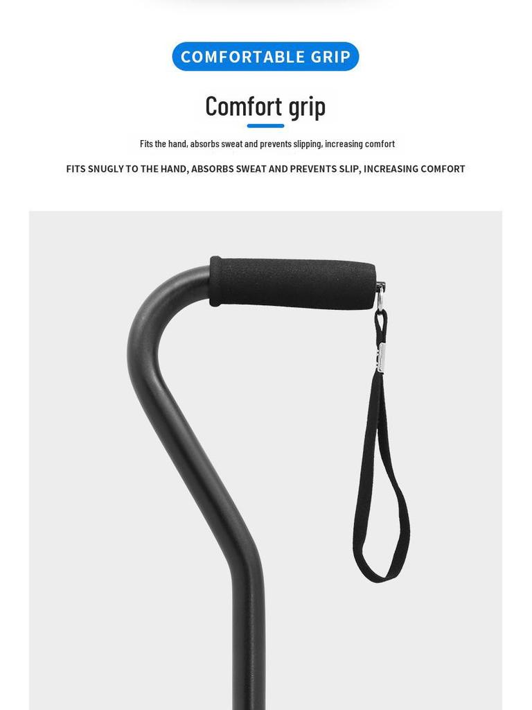 Телескопические костыли из алюминиевого сплава для пожилых людей с изогнутой ручкой