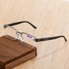 Classic High-quality Half-frame Reading Glasses Mens Vintage Natural Original Stone Presbyopia Eyeglasses Diopter +1.0 To +4.0
