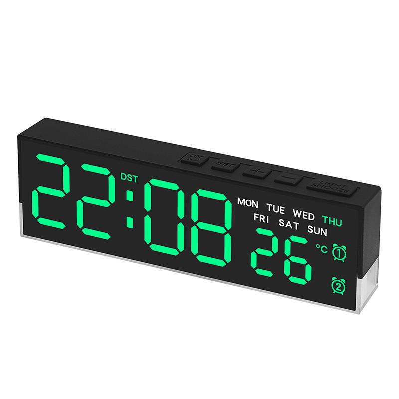 Electronic Led Alarm Clock With Date And Week Display For Modern Bedroom Or Workspace