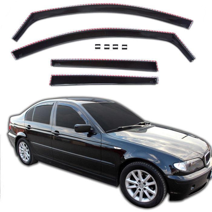 Дефлекторы воздуха - BMW 3 серии E46 (1998-2005) - 4 двери - Тонированные черные - Акрил УФ-защитный