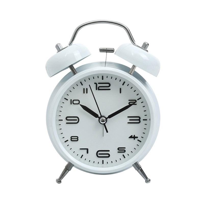 Alarm Clock, Noiseless Clock with Light and Noiseless for Heavy Sleepers 4.6" Analogue Alarm Clock