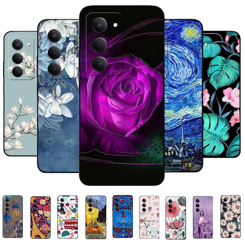 3D Чехлы с тиснением для Redmi 15 5G 4G Рельефное тиснение Мягкий силиконовый задний чехол для Xiaomi Redmi15 Цветочный рельеф Funda Redmi 15 4G 5G