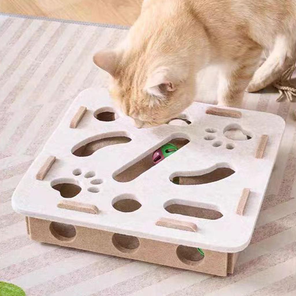 Interactive Puzzle Maze Felt Box for Cats Fun Pet Toyfor Indoor Kittens Adult Cat Puzzle Box Boredom Relief Toys