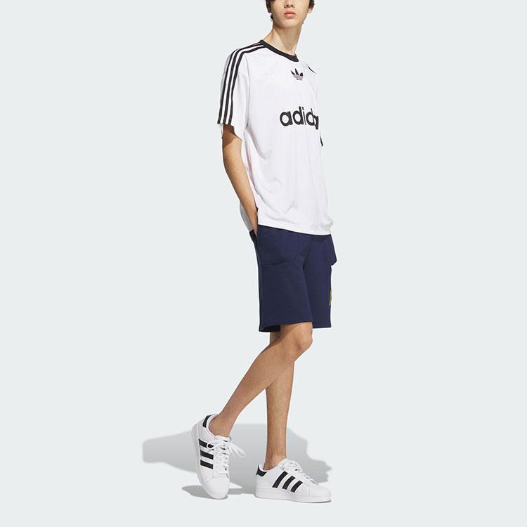 adidas Оригинальные VRCT SW SHORT Повседневные шорты с принтом букв Мужские Темно-синие JI7477